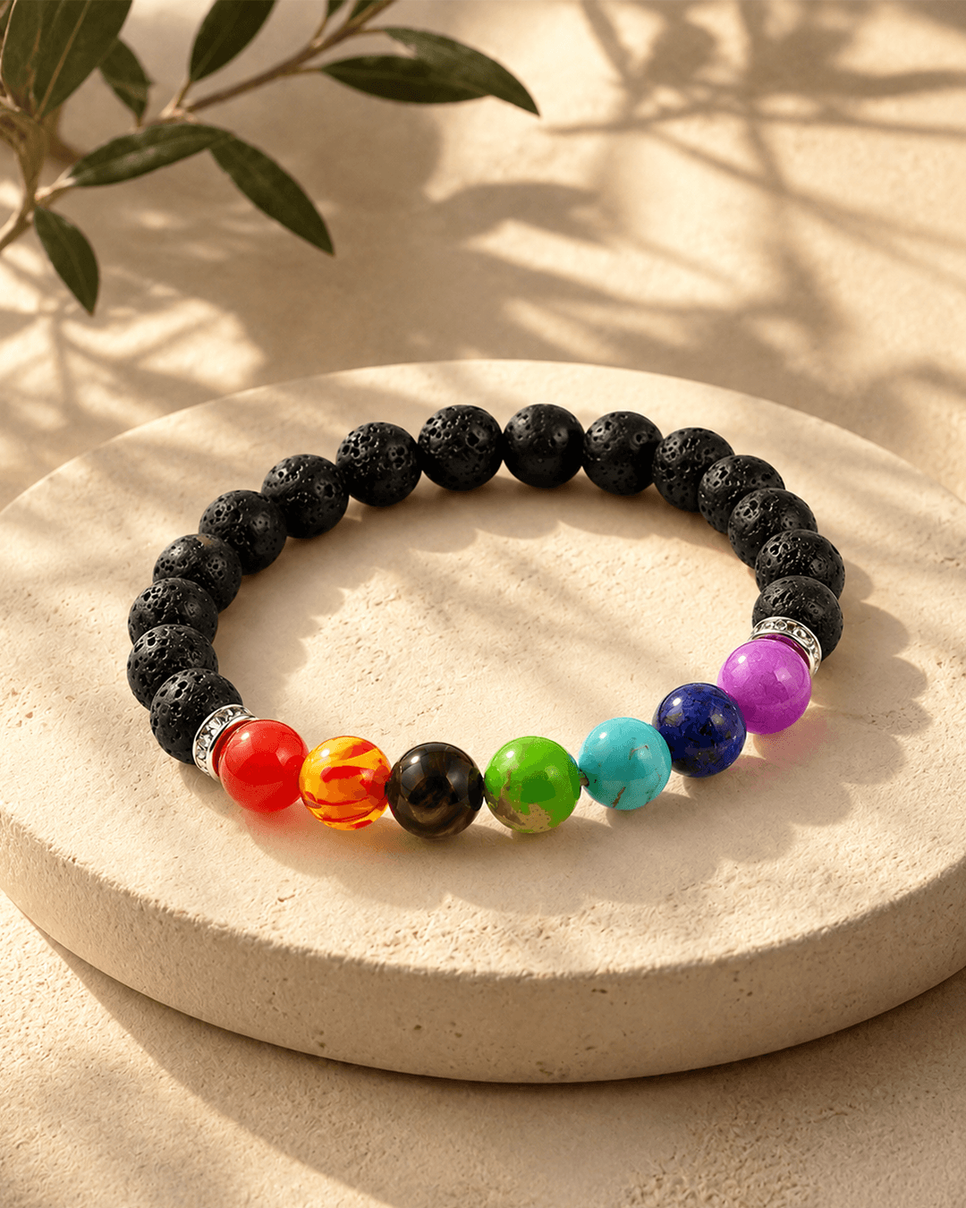 Lava Seven Chakra Bracelet 